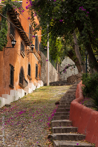 Plakat na zamówienie rustic street leading uphill