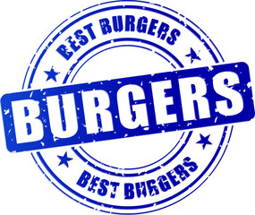 Wall Mural - burgers blue stamp