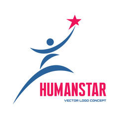 Human star - vector logo concept. Human character.