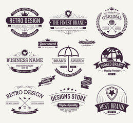 Wall Mural - vintage banners and frames hand drawn vector set