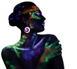 © chettythomas - Woman sensual posing in fluorescent paint makeup
