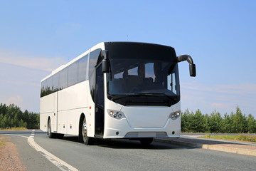 Wall Mural - white bus on the road