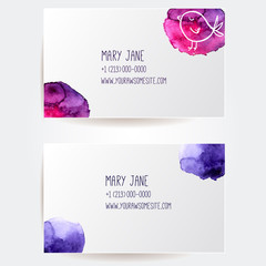 Set of two creative business card templates with artistic vector