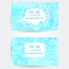 Set of two creative business card templates with artistic vector