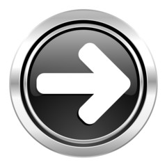 Poster - right arrow icon, black chrome button, arrow sign