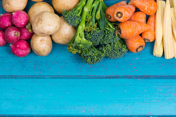 Wall Mural - healthy background with vegetables