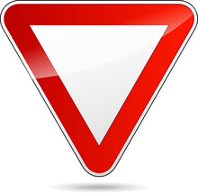 Yield Triangular Road Sign