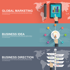 Aufkleber - Flat design concepts for business strategy and creative process