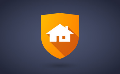 Poster - Long shadow shield icon with a house