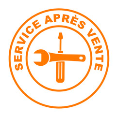 Sticker - sav sur bouton web rond orange