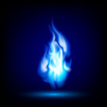 Blue Flame On A Black Background