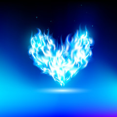 Wall Mural - human heart with a blue light