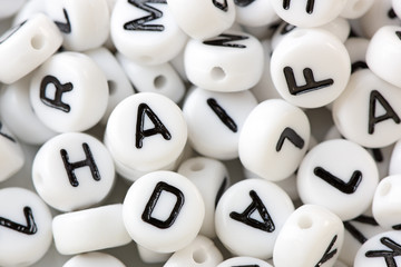 Letter Beads in Close Up