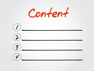 Poster - Blank Content list, vector concept background
