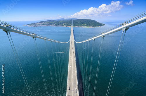 Plakat most wiszący  most-akashi-kaikyo-w-kobe-japonia