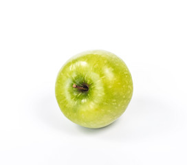 whole green apple  isolated on white background