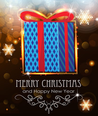 Wall Mural - Blue Christmas Gift on holiday background