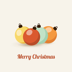 Wall Mural - Retro christmas card with christmas balls, vector