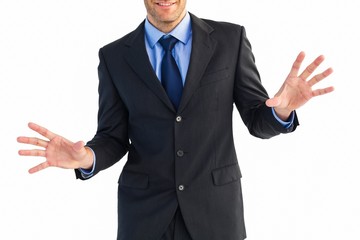 Poster - Businessman standing with fingers spread out