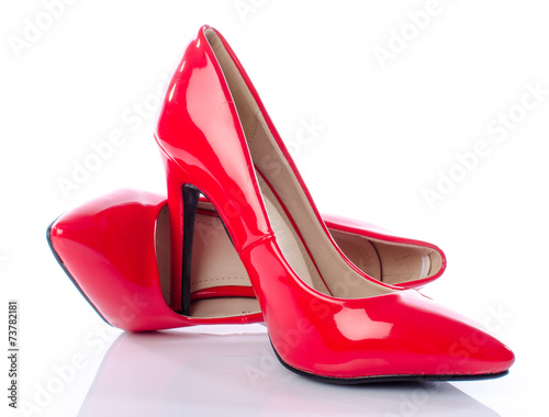Chaussures rouges avec des talons hauts Tableau sur Toile