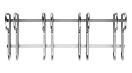 Wall Mural - top view of street bicycle rack isolated on white background