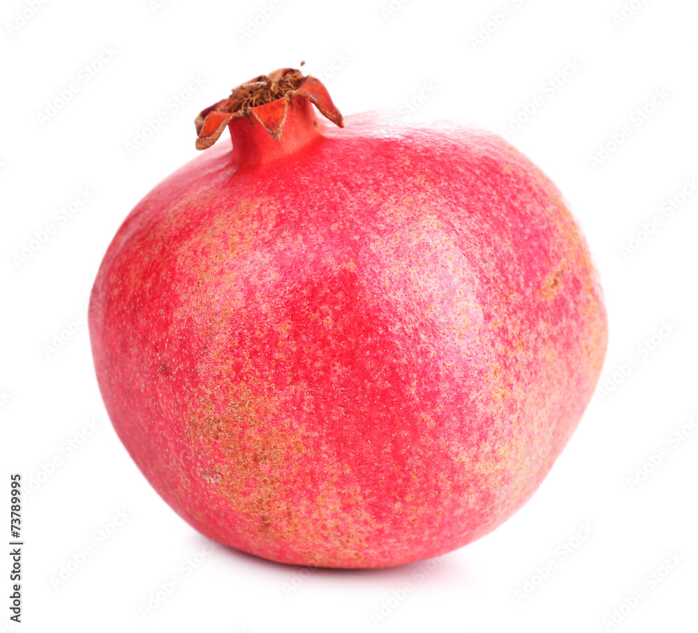 Juicy ripe pomegranate, isolated on white