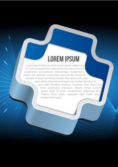 Aufkleber - Blue abstract vector background of brochure with cross