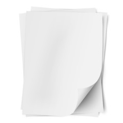Wall Mural - Stack of empty white sheets of paper with one deflected corner