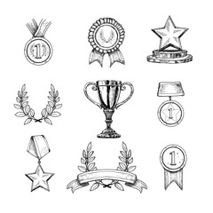 Wall Mural - award icons set