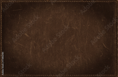 Fotografie, Obraz Dark brown grunge background from distress leather texture