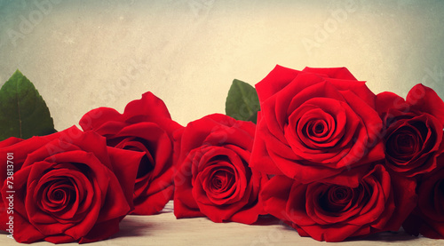 Naklejka dekoracyjna Vivid red roses