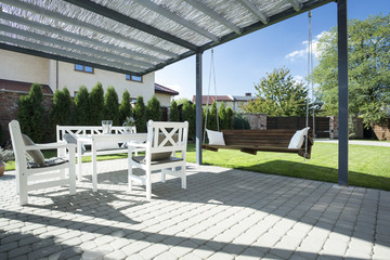 Beautiful patio with swing