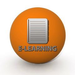 E-learning circular icon on white background