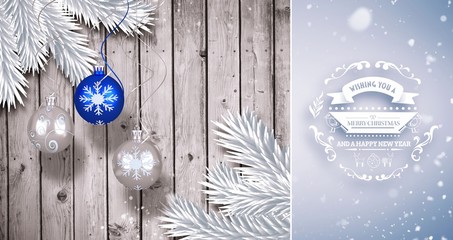 Poster - Composite image of snow falling