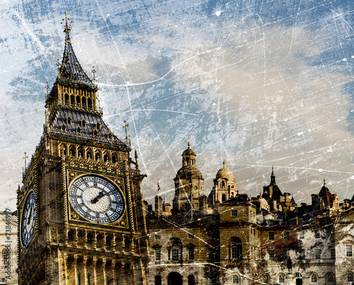 Fototapeta do kuchni London Composing Vintage