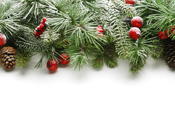 Wall Mural - christmas tree branches background