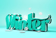 Winter 3D Dimensional Word with Snow Flakes