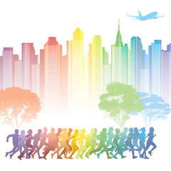 Wall Mural - Running people