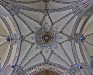 colorful church dome interior, altenburg, germany