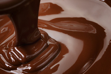 melted dark chocolate flow