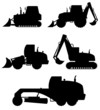 car equipment for construction work black silhouette vector illu