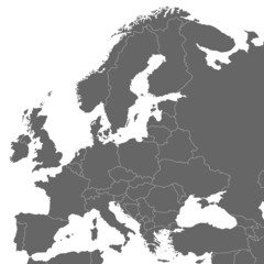 europa mit grenzen in grau