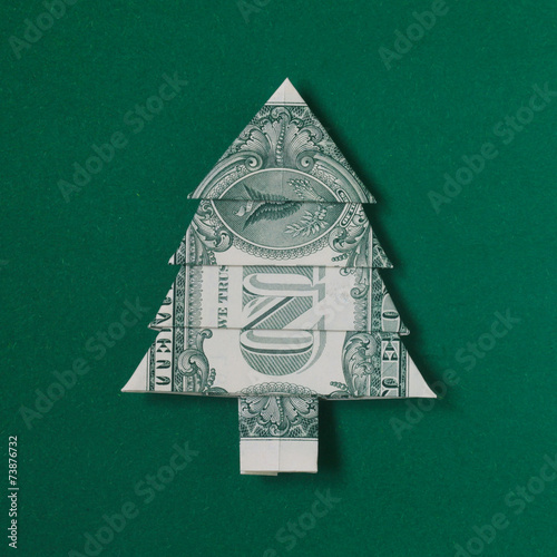 Dollar Bill Origami Christmas Tree Buy This Stock Photo