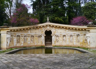 the nymphaeum located behind the villa maser