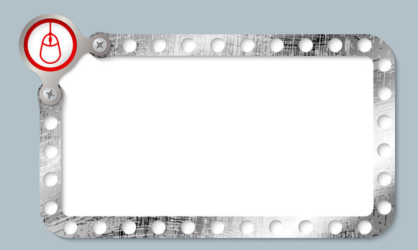metal frame for any text and mouse icon