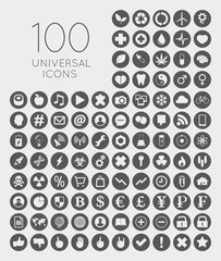 Sticker - Set of 100 universal icons of business, science, health, securit