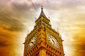 Wall Mural - Details of Big Ben clock.