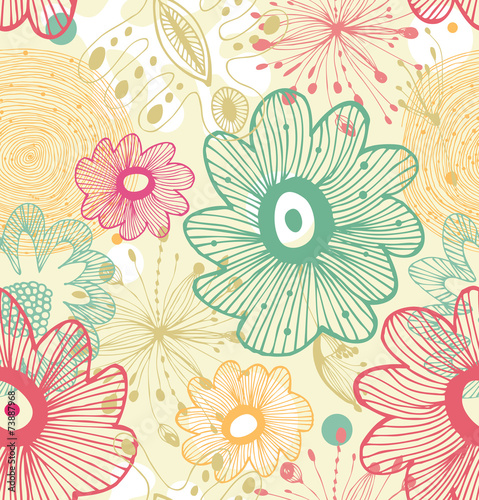 Dekoracja na wymiar  bezszwowy-dekoracyjny-abstrakcyjny-wzor-doodle-kwiatowy-tlo