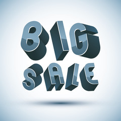 Canvas Print - Big Sale advertising phrase made with 3d retro style geometric l