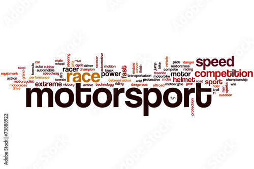 Naklejka - mata magnetyczna na lodówkę Motorsport word cloud